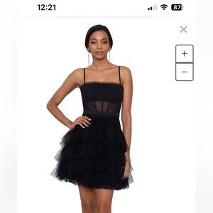 Betsy & Adam Short Corset Mesh Dress size 6